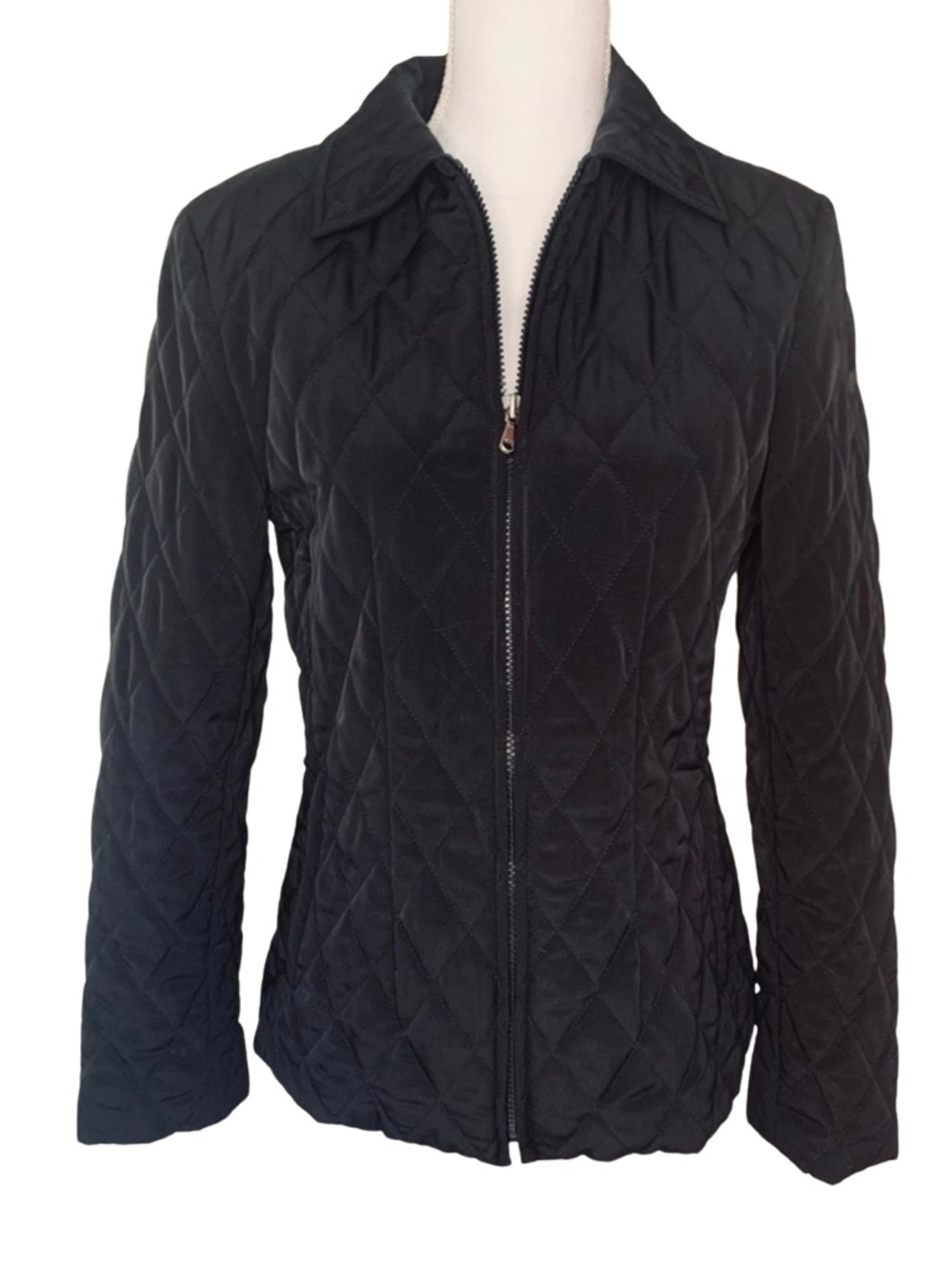 Vintage Esprit Quilted Coat Jacket Women‎ Small Black